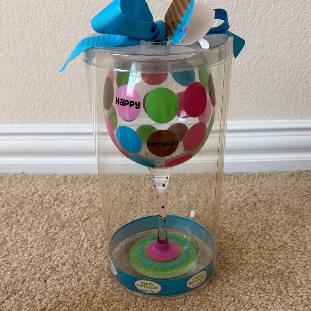 Lolita Colorful Polka Dot Wine Glass